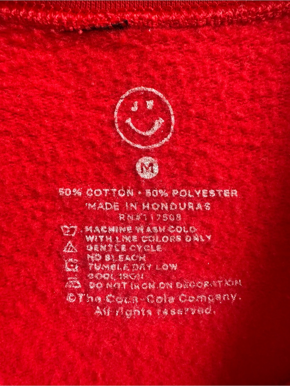 Coca-Cola Red Crewneck Sweatshirt with Polar Bear Graphic Medium Oversized - Picture 3 of 9